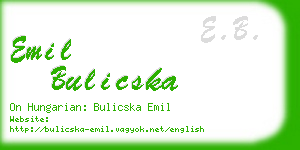 emil bulicska business card